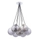 67871-003 Chrome 7 Light Cluster with Dimple Smoky Glasses