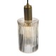 67873-003 Aged Brass Pendant with Ribbed Cylinder Glass