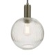 67876-003 Antique Chrome Pendant with Ribbed Round Glass