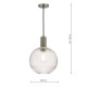 67876-003 Antique Chrome Pendant with Ribbed Round Glass