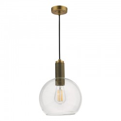 67878-003 Aged Brass Pendant with Clear Round Glass 67878-003 Aged Brass Pendant with Clear Round Glass