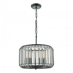67883-003 Satin Black 3 Light Pendant with Crystal 67883-003 Satin Black 3 Light Pendant with Crystal