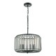 67883-003 Satin Black 3 Light Pendant with Crystal