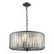 67884-003 Satin Black 4 Light Pendant with Crystal