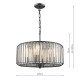 67884-003 Satin Black 4 Light Pendant with Crystal