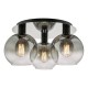 67887-003 Black 3 Light Semi Flush with Mirrored Ombre Glasses