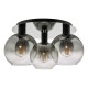 67887-003 Black 3 Light Semi Flush with Mirrored Ombre Glasses