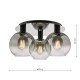 67887-003 Black 3 Light Semi Flush with Mirrored Ombre Glasses