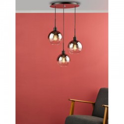 67888-003 Black 3 Light Cluster with Mirrored Ombre Glasses