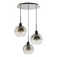 67888-003 Mirrored Ombre Glass & Black 3 Light Cluster
