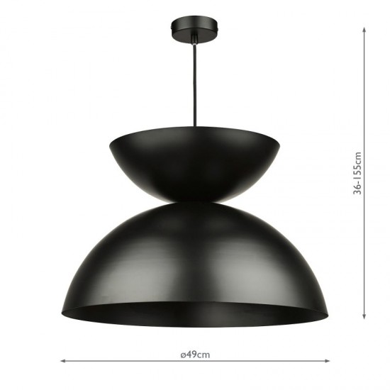 67893-003 Matt Black Pendant Ø 49 cm 67893-003 Matt Black Pendant Ø 49 cm