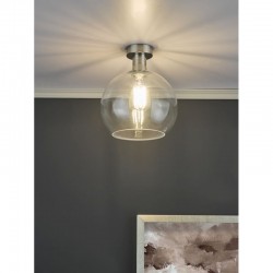 67904-003 Antique Chrome Semi Flush with Clear Glass