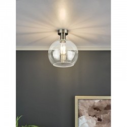 67906-003 Aged Brass Semi Flush with Clear Glass