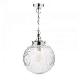 67908-003 Bathroom Chrome Pendant with Clear Ribbed Glass 67908-003 Bathroom Chrome Pendant with Clear Ribbed Glass