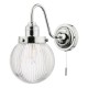 67909-003 Bathroom Chrome Wall Lamp with Clear Ribbed Glass