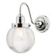 67909-003 Bathroom Chrome Wall Lamp with Clear Ribbed Glass