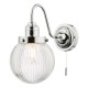 67909-003 Bathroom Chrome Wall Lamp with Clear Ribbed Glass