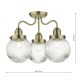 67911-003 Bathroom Antique Brass Semi Flush with Clear Ribbed Glass