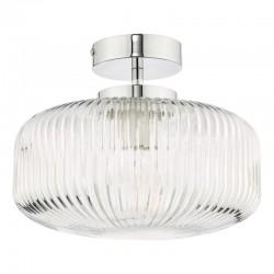 67912-003 Bathroom Chrome Semi Flush with Clear Ribbed Glass 67912-003 Bathroom Chrome Semi Flush with Clear Ribbed Glass