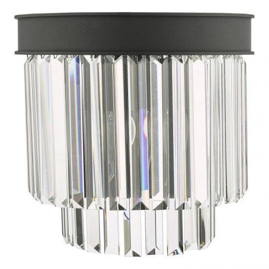 67913-003 Anthracite 2 Light Wall Lamp with Crystal