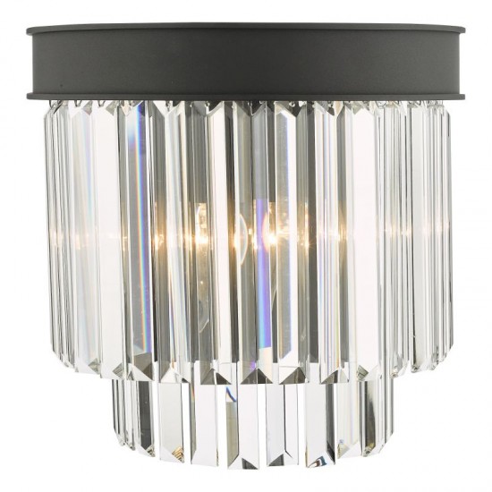 67913-003 Anthracite 2 Light Wall Lamp with Crystal