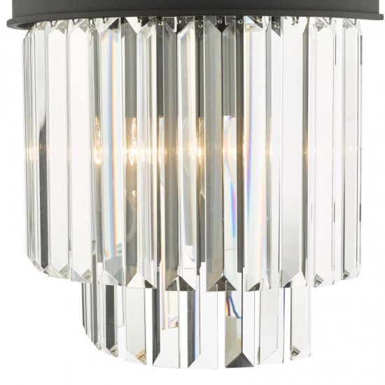 67913-003 Anthracite 2 Light Wall Lamp with Crystal