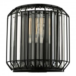 67914-003 Satin Black 2 Light Wall Lamp with Crystal 67914-003 Satin Black 2 Light Wall Lamp with Crystal