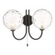 67917-003 Black 2 Light Wall Lamp with Dimple Clear Glasses 67917-003 Black 2 Light Wall Lamp with Dimple Clear Glasses