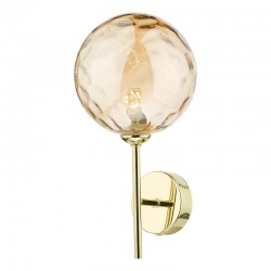 67920-003 Gold Wall Lamp with Dimple Amber Glass