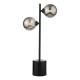 67955-003 Black 2 Light Table Lamp with Smoked Mirrored Glasses