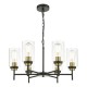 67987-003 Black & Antique Brass 6 Light Centre Fitting with Clear Glasses 67987-003 Black & Antique Brass 6 Light Centre Fitting with Clear Glasses