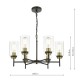 67987-003 Black & Antique Brass 6 Light Centre Fitting with Clear Glasses 67987-003 Black & Antique Brass 6 Light Centre Fitting with Clear Glasses