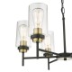 67987-003 Black & Antique Brass 6 Light Centre Fitting with Clear Glasses 67987-003 Black & Antique Brass 6 Light Centre Fitting with Clear Glasses