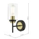 67988-003 Black & Antique Brass Wall Lamp with Clear Glass