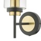 67988-003 Black & Antique Brass Wall Lamp with Clear Glass