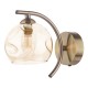 68001-004 Antique Brass Wall Lamp with Amber Dimpled Glass