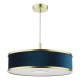 71145-003 Brushed Brass 3 Light Pendant with Velvet Shade & Diffuser