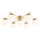 71149-003 Natural Brass 7 Light Ceiling Lamp with Opal Glasses