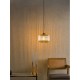 71161-003 Natural Brass Pendant with Amber Ribbed Glass