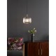 71162-003 Chrome Pendant with Clear Ribbed Glass