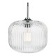 71162-003 Chrome Pendant with Clear Ribbed Glass