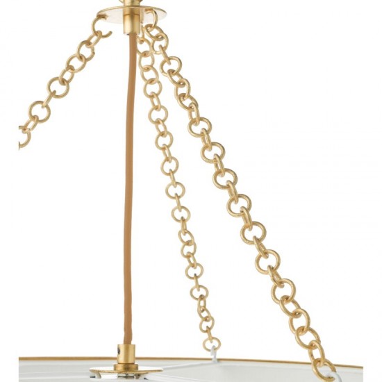 71180-003 Gold Pendant 5 Light with Natural Seagrass Shade