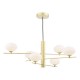 71187-003 Gold 6 Light Centre Fitting with Opal Glasses