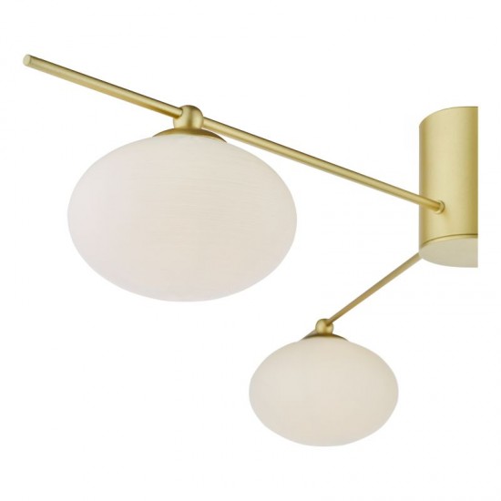 71189-003 Gold 3 Light Ceiling Lamp with Opal Glasses