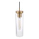 71192-003 Polished Bronze Pendant with Clear Ribbed Glass
