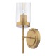 71194-003 Polished Bronze Wall Lamp with Clear Ribbed Glass