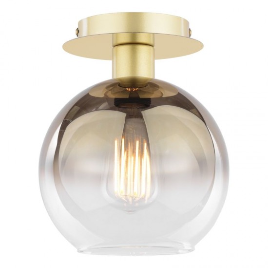 71203-003 Gold Semi Flush with Gold Mirrored Ombre Glass