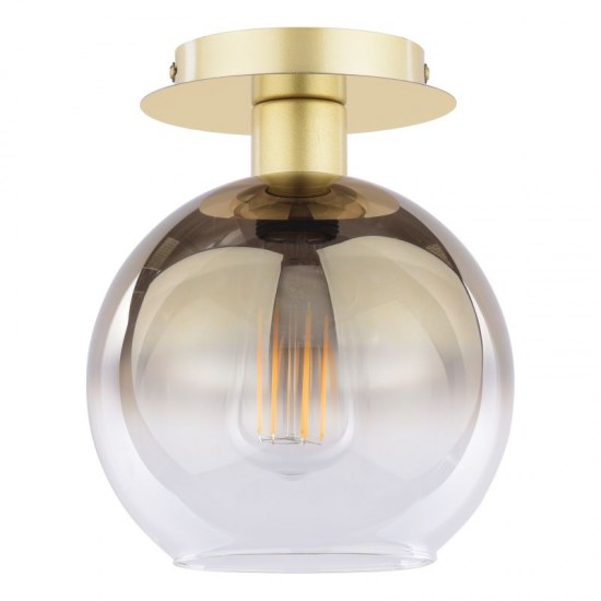 71203-003 Gold Semi Flush with Gold Mirrored Ombre Glass