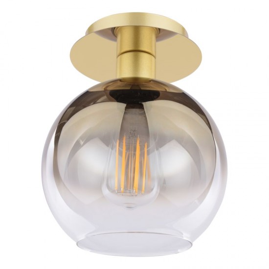 71203-003 Gold Semi Flush with Gold Mirrored Ombre Glass