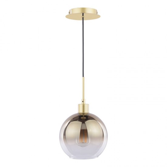 71204-003 Gold Pendant with Gold Mirrored Ombre Glass